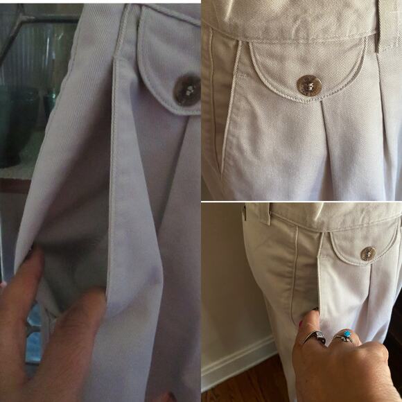 Vintage Lee 90s Pleated Twill Pants Beige 12P High Rise Cotton Workwear Neutral - Picture 15 of 17